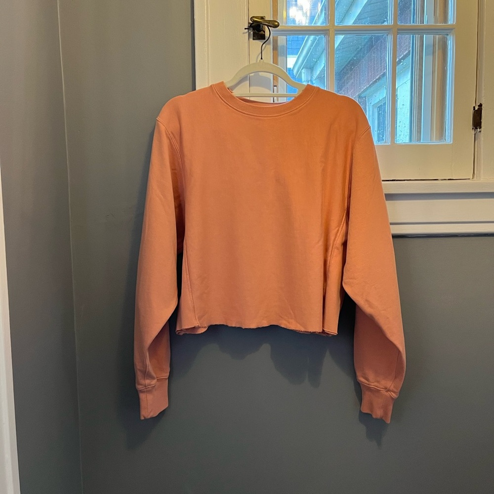 All Saints Navarre Cropped Sweatshirt. Apricot. Size Medium. - Picture 4 of 11